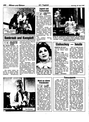 Ausgabe Sa. 25.04.1987, Seite 30